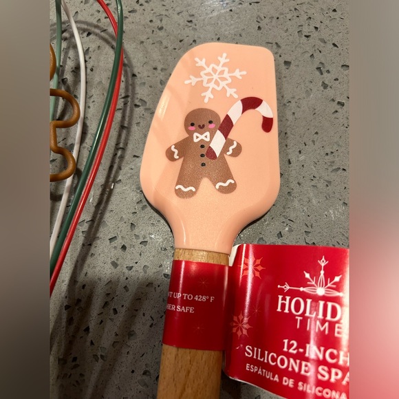 Holiday Time Christmas Silicone Gingerbread Whisk And Spatula Set NEW - Picture 3 of 4